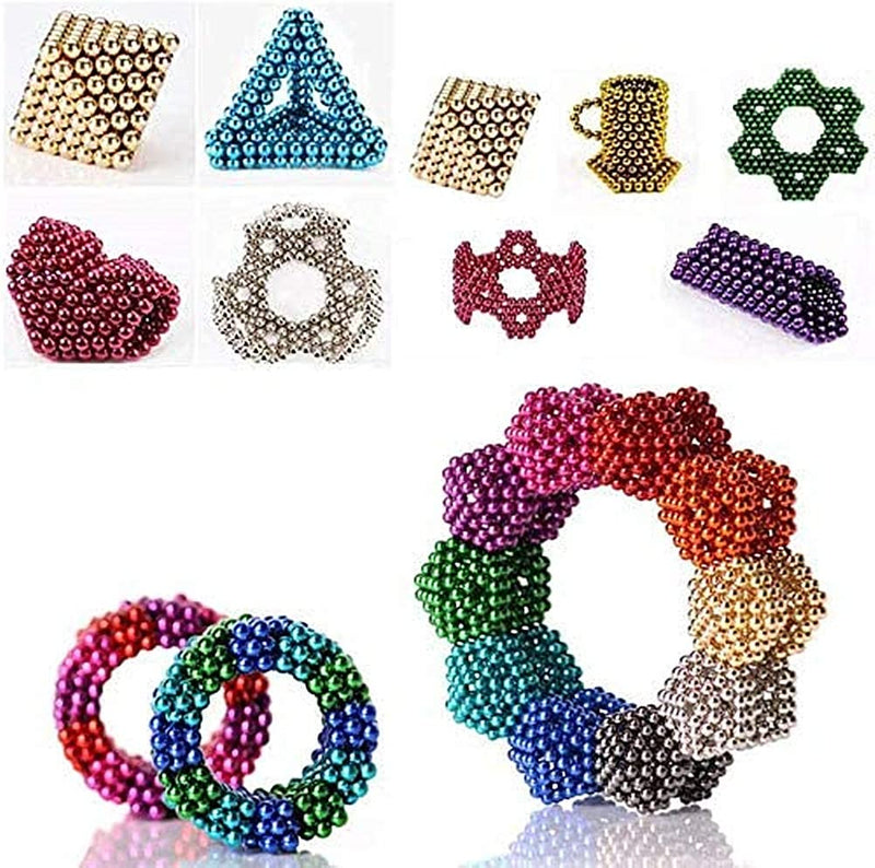 216pc Rainbow 5mm Magnet Balls Fidget Toy for Desk and Stress