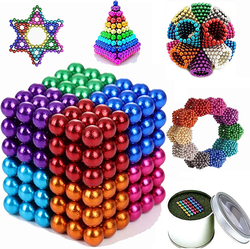 216pc Rainbow 5mm Magnet Balls Fidget Toy for Desk and Stress